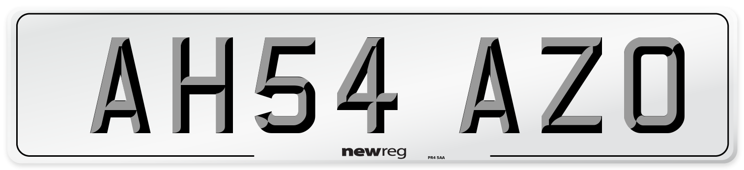 AH54 AZO Number Plate from New Reg